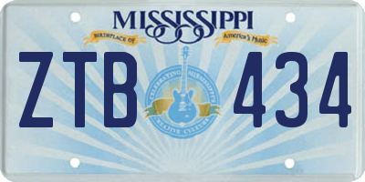 MS license plate ZTB434