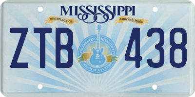 MS license plate ZTB438