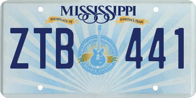 MS license plate ZTB441