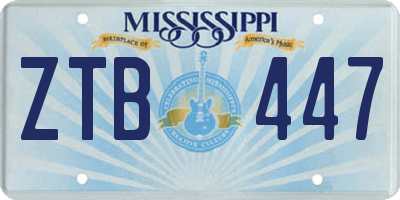 MS license plate ZTB447