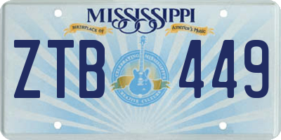 MS license plate ZTB449