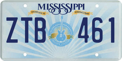 MS license plate ZTB461