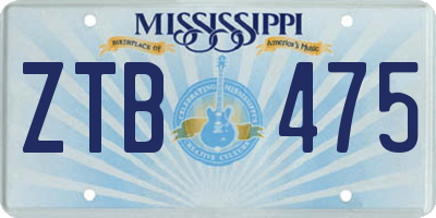 MS license plate ZTB475