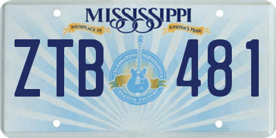 MS license plate ZTB481
