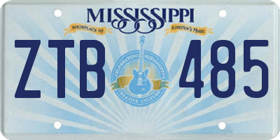 MS license plate ZTB485