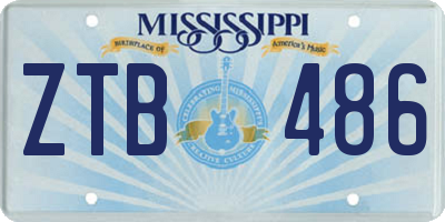 MS license plate ZTB486