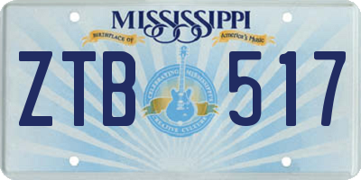 MS license plate ZTB517