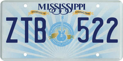 MS license plate ZTB522
