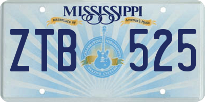 MS license plate ZTB525