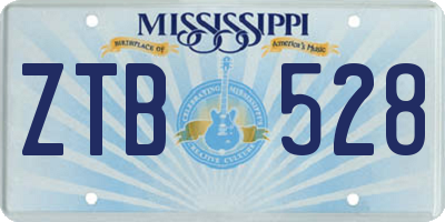 MS license plate ZTB528