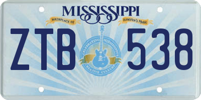 MS license plate ZTB538