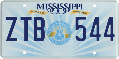 MS license plate ZTB544