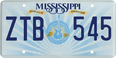 MS license plate ZTB545
