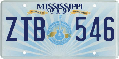MS license plate ZTB546
