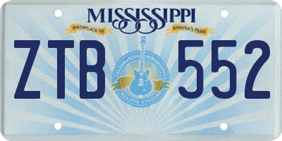 MS license plate ZTB552