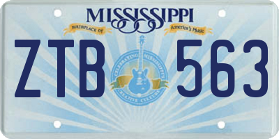 MS license plate ZTB563