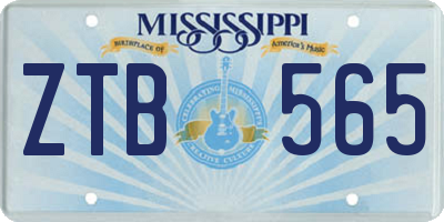 MS license plate ZTB565