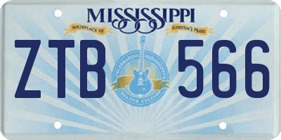 MS license plate ZTB566