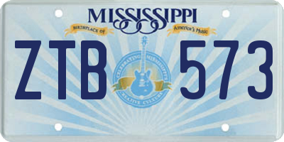 MS license plate ZTB573
