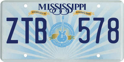 MS license plate ZTB578