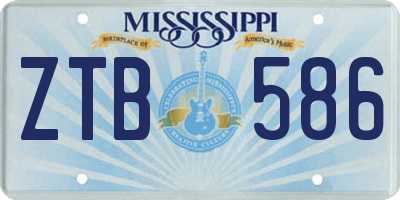MS license plate ZTB586