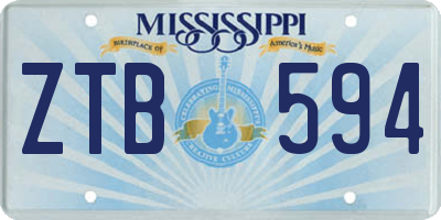 MS license plate ZTB594