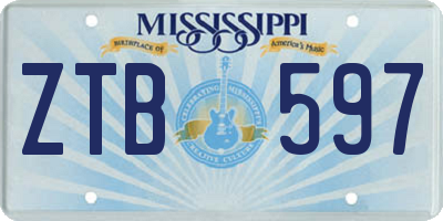 MS license plate ZTB597