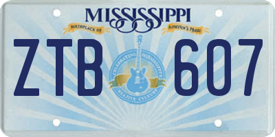 MS license plate ZTB607