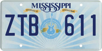 MS license plate ZTB611