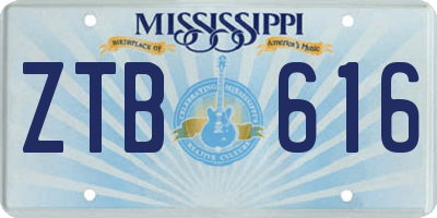 MS license plate ZTB616