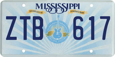 MS license plate ZTB617