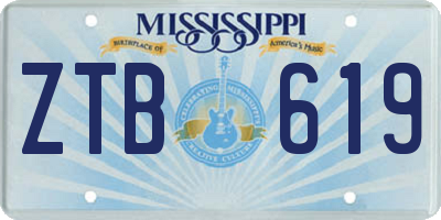 MS license plate ZTB619