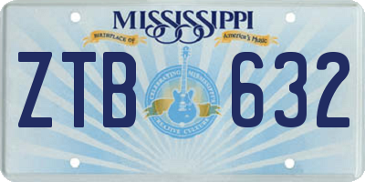MS license plate ZTB632