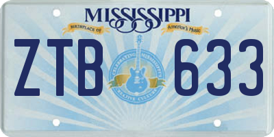 MS license plate ZTB633
