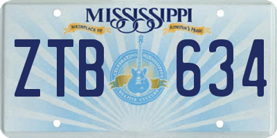 MS license plate ZTB634