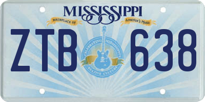 MS license plate ZTB638