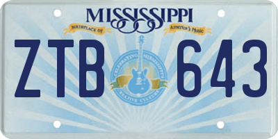 MS license plate ZTB643