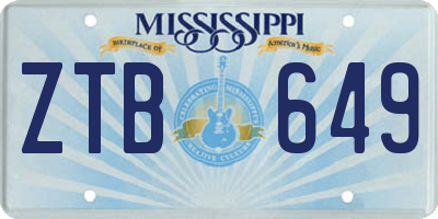 MS license plate ZTB649