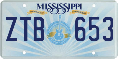 MS license plate ZTB653