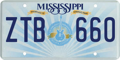 MS license plate ZTB660