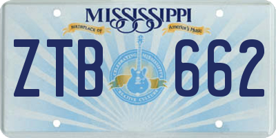 MS license plate ZTB662