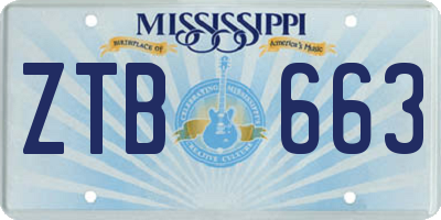 MS license plate ZTB663