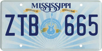 MS license plate ZTB665