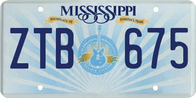 MS license plate ZTB675