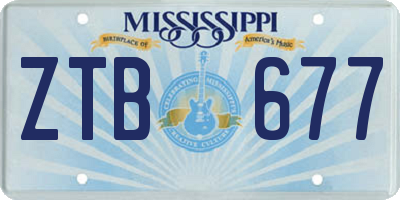 MS license plate ZTB677