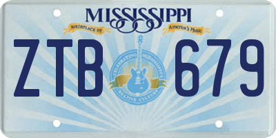 MS license plate ZTB679