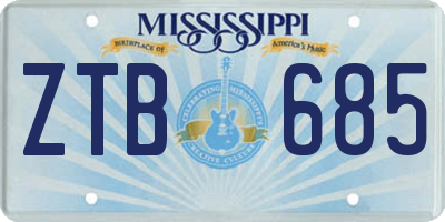 MS license plate ZTB685