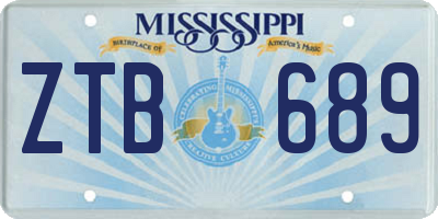 MS license plate ZTB689