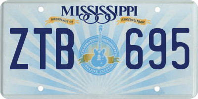 MS license plate ZTB695