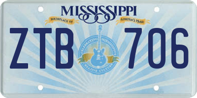 MS license plate ZTB706